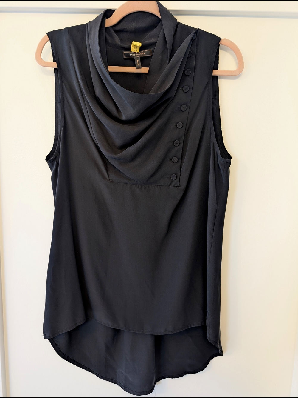 BCBG MaxAzria Y2k Black Sleeveless Blouse